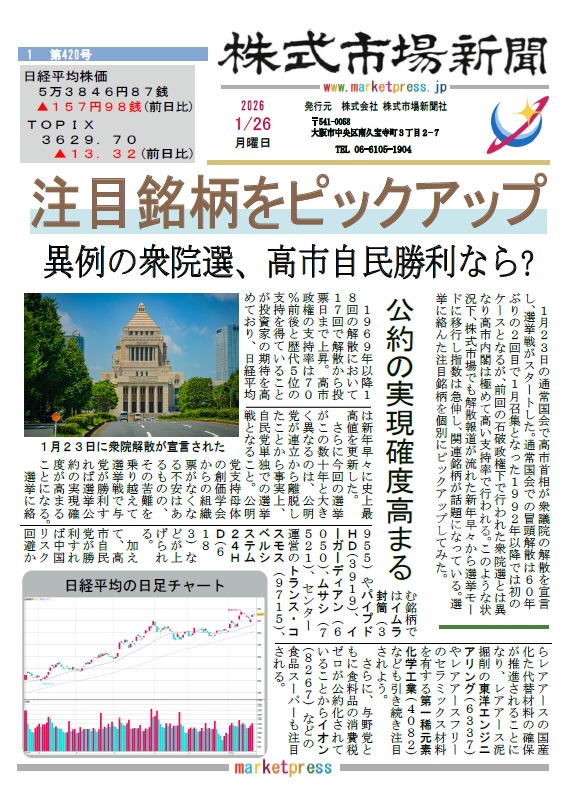 株式市場新聞 電子版 最新号